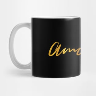 Amanda Name Hand Lettering in Gold Letters Mug